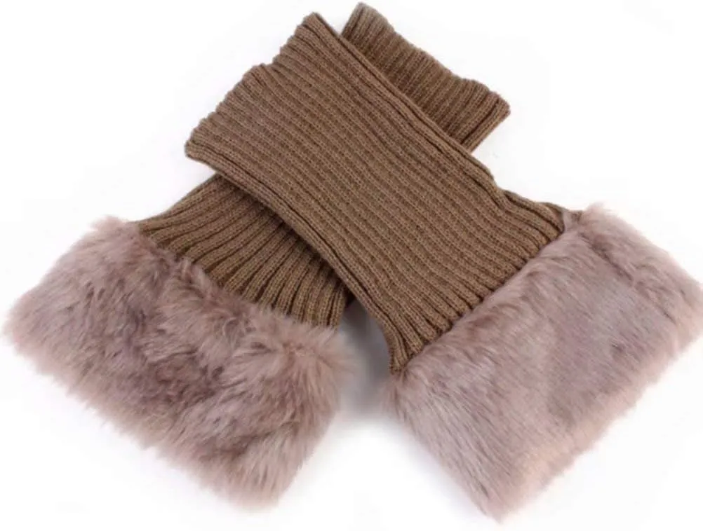 Women Leg Warmers Faux Fur High Boot Cuffs Toppers Boots Socks