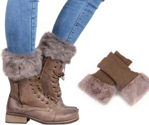 Women Leg Warmers Faux Fur High Boot Cuffs Toppers Boots Socks