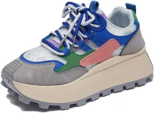 Women's Breathable Platform Sneakers Campus Fashion Lightweight Comfort Walking Shoes