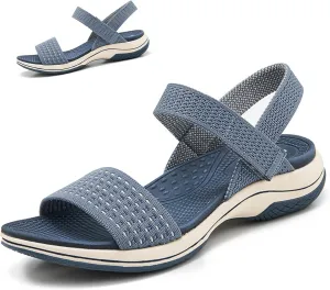 Women's Comfortable Orthopedic Walking Sandals with Arch Support & Hook Loop - Wedge Sport Sandals for Summer, Beach, Outdoor & Everyday Casual Use