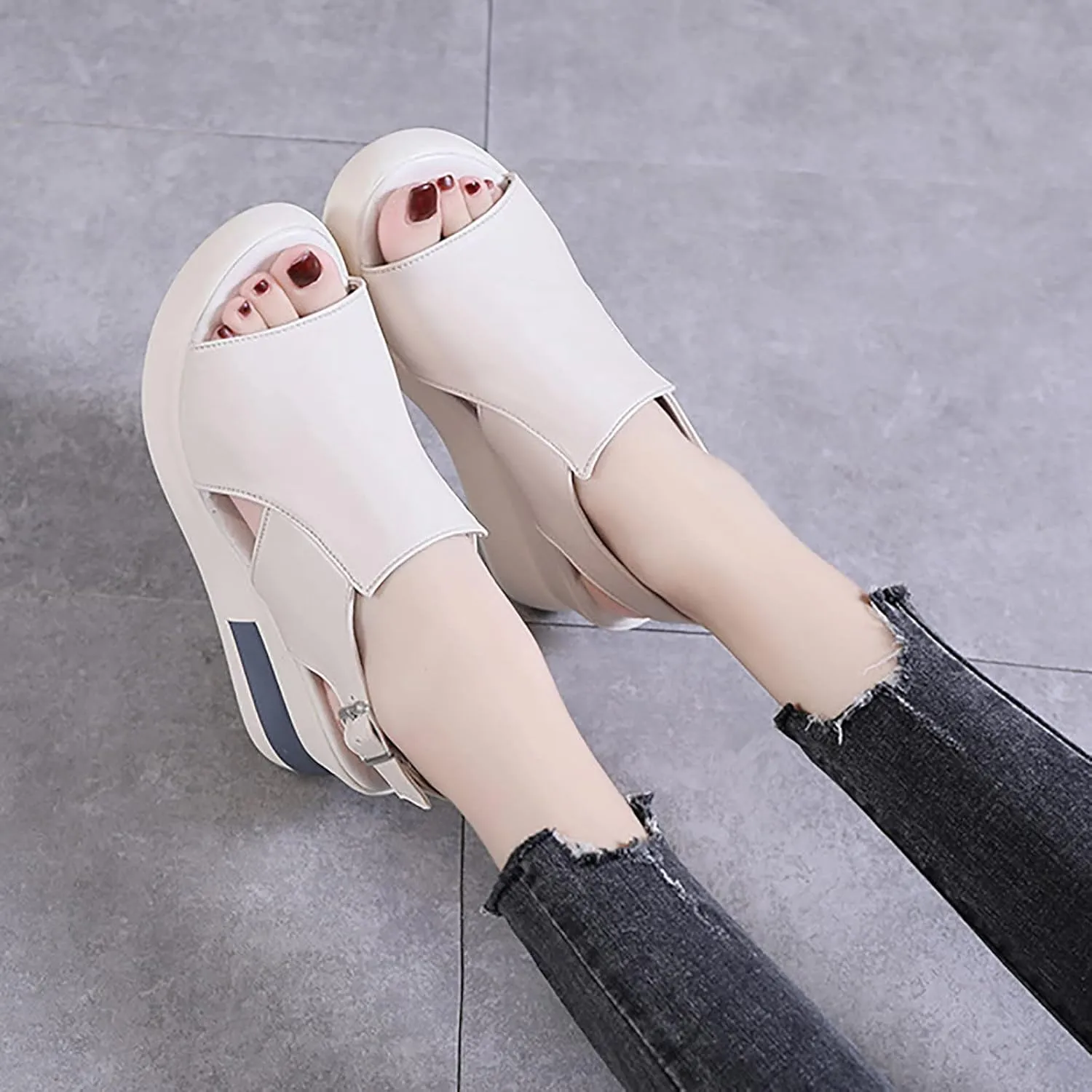 Women's Flats Sandals Thick Bottom Bohemian Elastic Ankle Strap Classic Summer Comfortable Shoes 2025