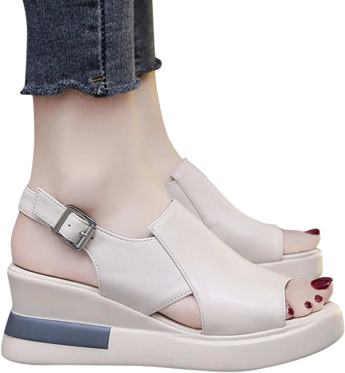 Women's Flats Sandals Thick Bottom Bohemian Elastic Ankle Strap Classic Summer Comfortable Shoes 2025