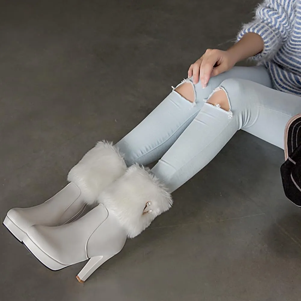 Women's Fur Lined Christmas Ankle Boots