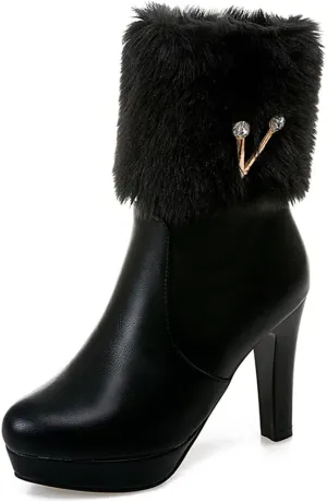 Women's Fur Lined Christmas Ankle Boots