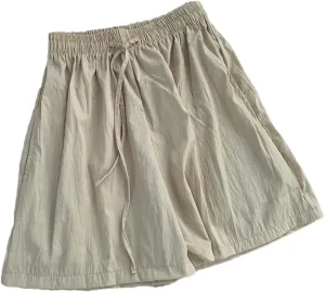 Women's Loose Thin Casual Shorts Cotton and Linen High Waist Slim Fit All-Match Shorts