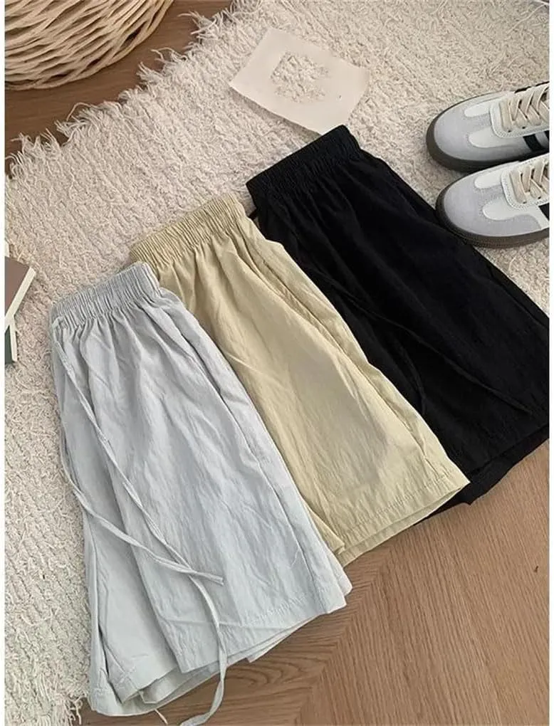 Women's Loose Thin Casual Shorts Cotton and Linen High Waist Slim Fit All-Match Shorts