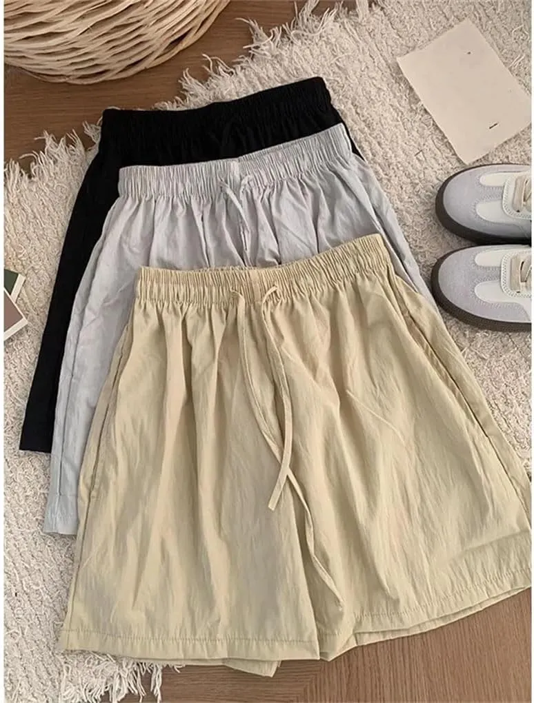 Women's Loose Thin Casual Shorts Cotton and Linen High Waist Slim Fit All-Match Shorts