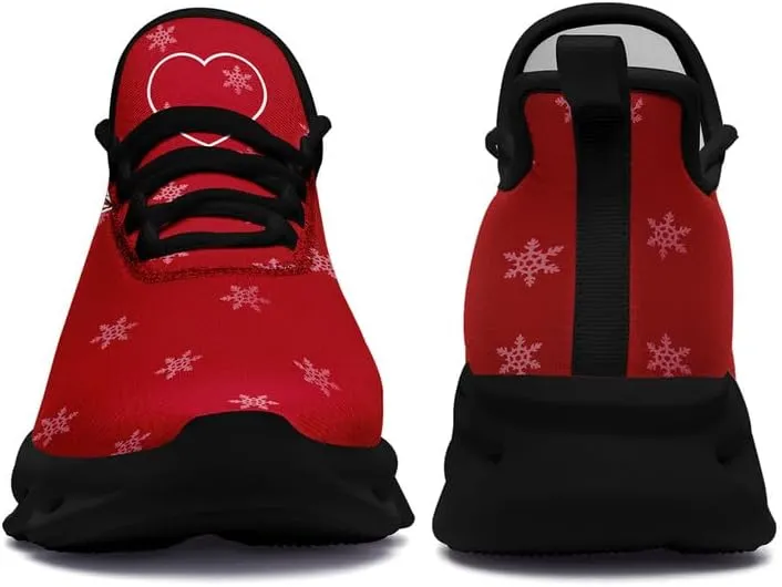 Women's Love Print Sneakers, Lightweight Breathable Casual Walking Shoes – Trendy Romantic Heart Design Athletic Sneakers