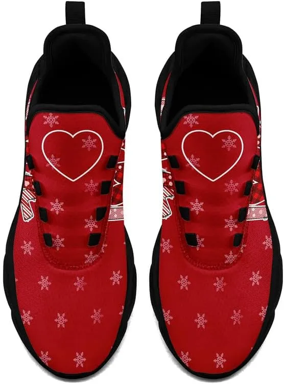 Women's Love Print Sneakers, Lightweight Breathable Casual Walking Shoes – Trendy Romantic Heart Design Athletic Sneakers