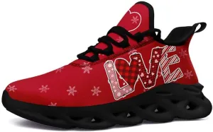 Women's Love Print Sneakers, Lightweight Breathable Casual Walking Shoes – Trendy Romantic Heart Design Athletic Sneakers