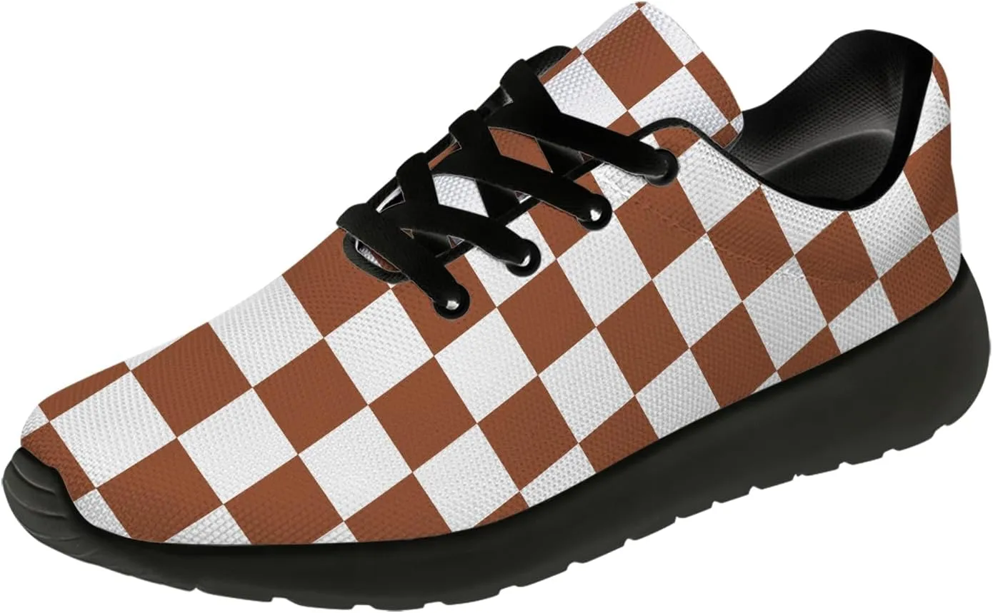 Women's Men's Running Shoes Walking Sneakers Tennis Shoes Checkered Gifts for Women Teens