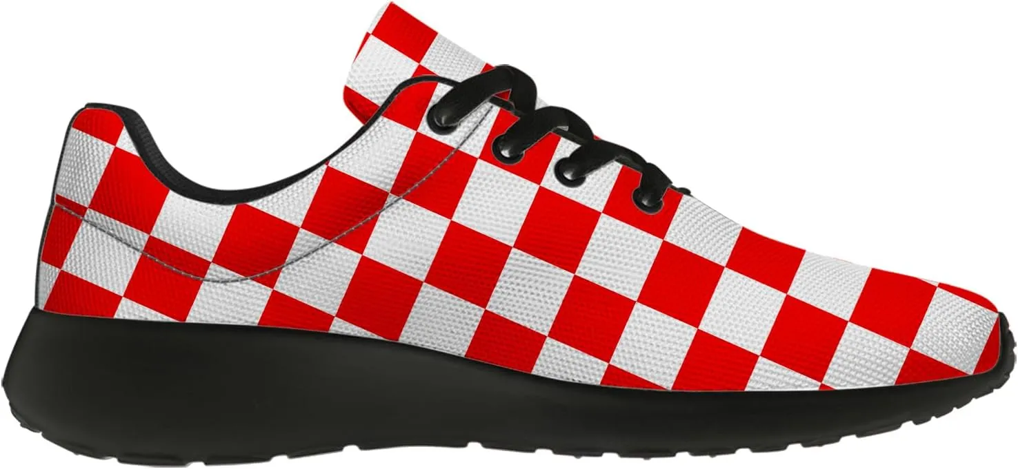 Women's Men's Running Shoes Walking Sneakers Tennis Shoes Checkered Gifts for Women Teens