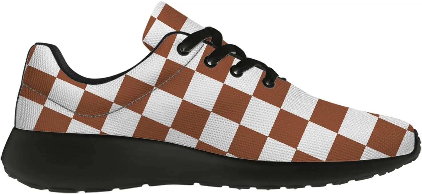 Women's Men's Running Shoes Walking Sneakers Tennis Shoes Checkered Gifts for Women Teens