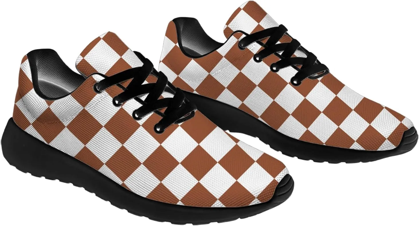 Women's Men's Running Shoes Walking Sneakers Tennis Shoes Checkered Gifts for Women Teens