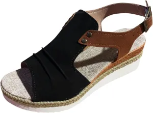 Women's Orthopedic Platform Wedge Sandals 2025 Casual Open Toe Slingback Espadrilles Summer Fashion Hollow Out Dress Shoe Beach Casual Walking Slip on Ankle Adjustable Strap
