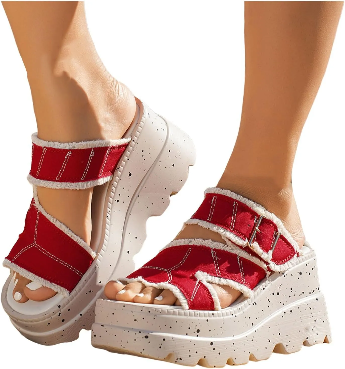 Women's Orthopedic Platform Wedge Sandals 2025 Open Toe One Strap Retro Comfortable Thick Bottom Non Slip Slippers Bohemian Summer Beach Walking Fashionable Casual Shoes