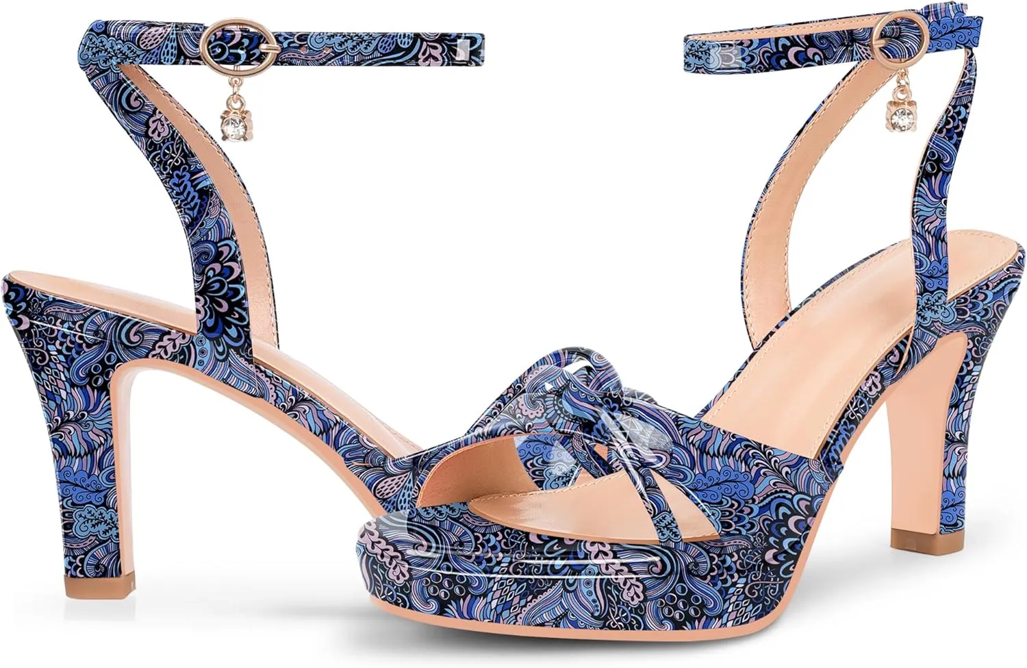 Women's Platform Ankle Strap Chunky High Heel Sandals Open Round Toe Party Dress Shoes