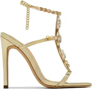 Women's Rhinestone Open Toe Ankle Strap Stiletto Heel Sandals Wedding Dress Party Sandals