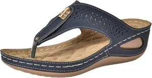 Womens Sandals Arch Support Slingback Sandals Summer Beach Shoes Ankle Strap Thong Flat Sandals for Women
