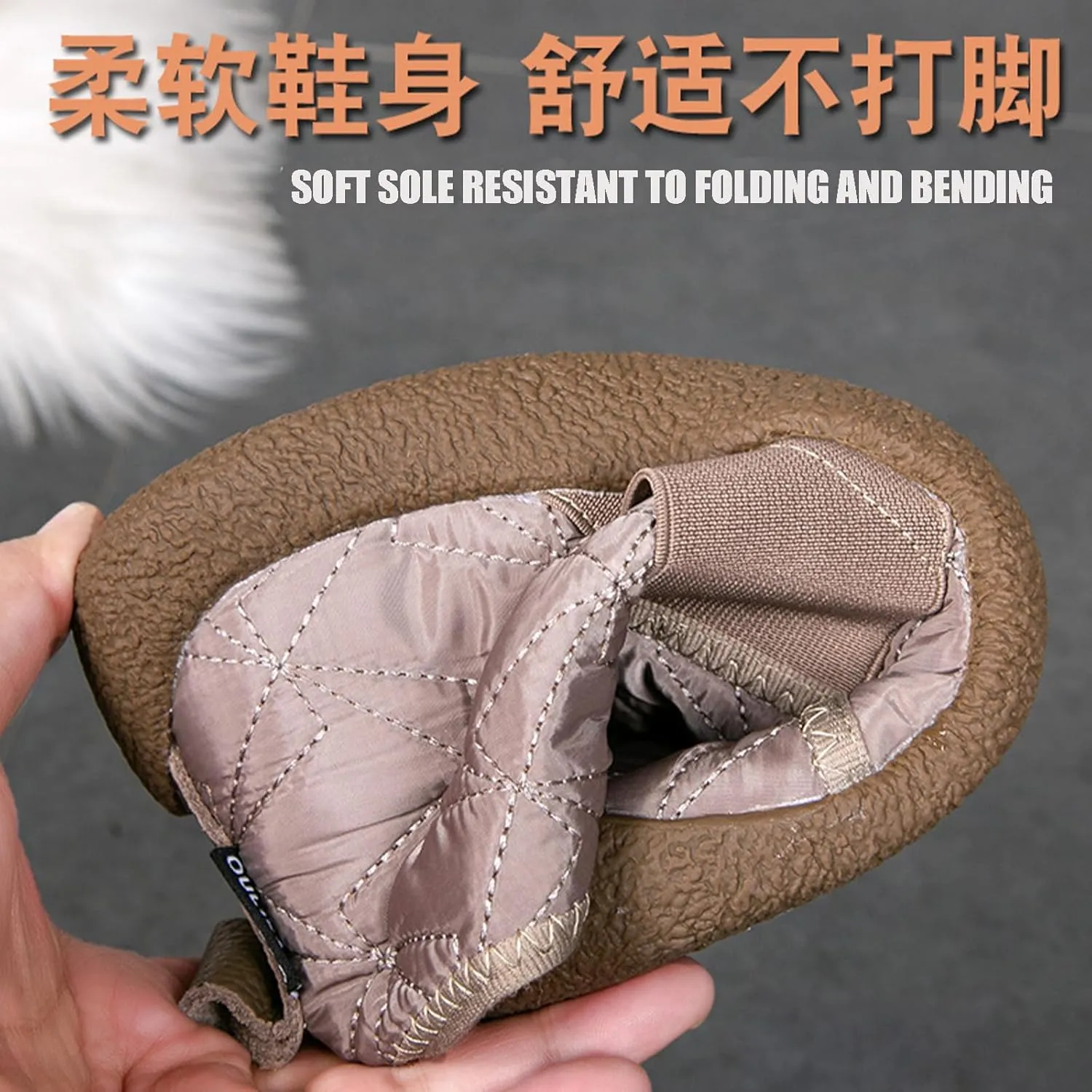 Women's Slip on Waterproof Warm Snow Boots Comfortable Wide Round Toe Fur Lined Anti-slip Soft Bottom Short Boots Winter Daily Mom Walking Flats