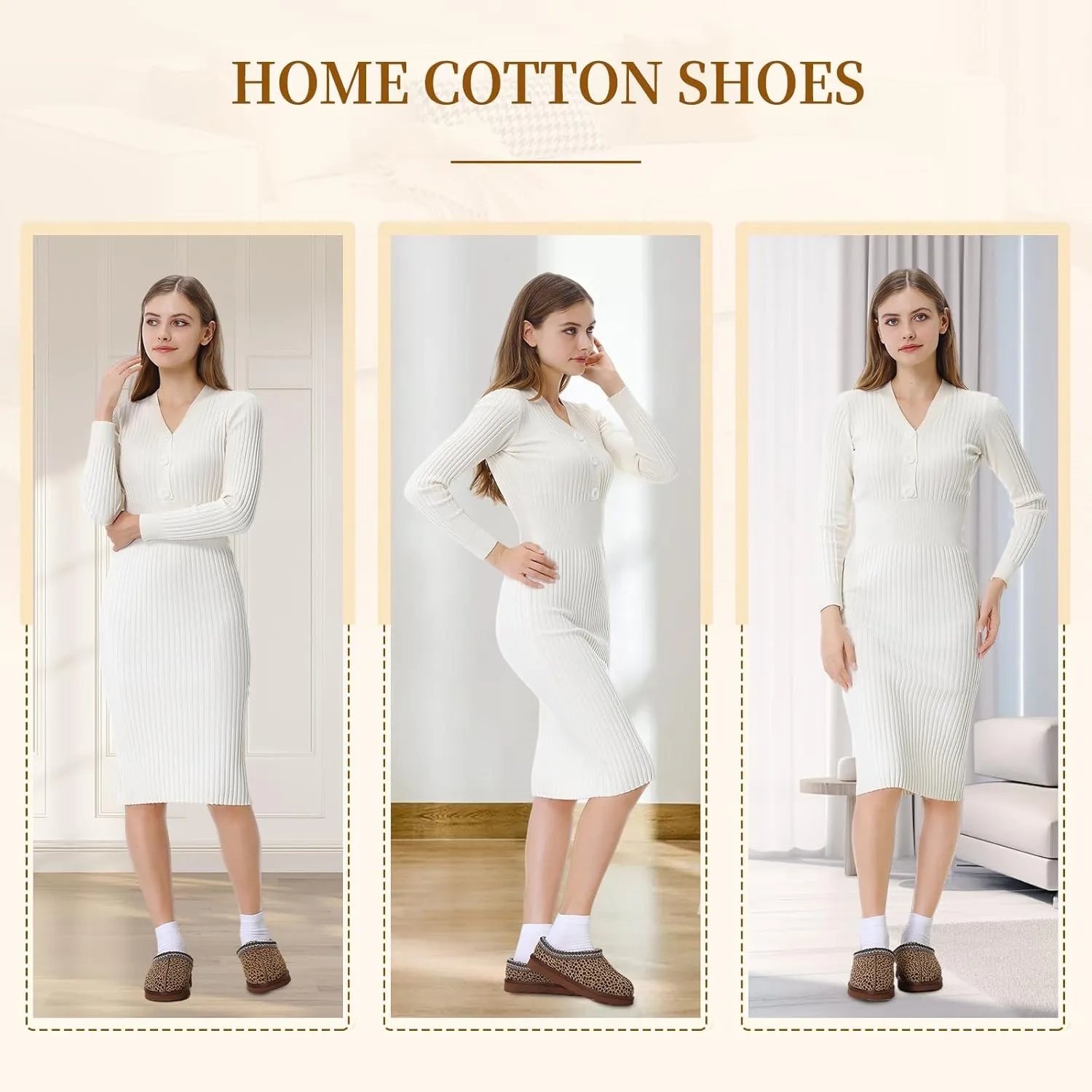 Women's Slipper Platform Mini Boots Indoor Slippers Slip on Fur Fleece Lined Suede Comfy Fur Fleece Lined Short Ankle Boots