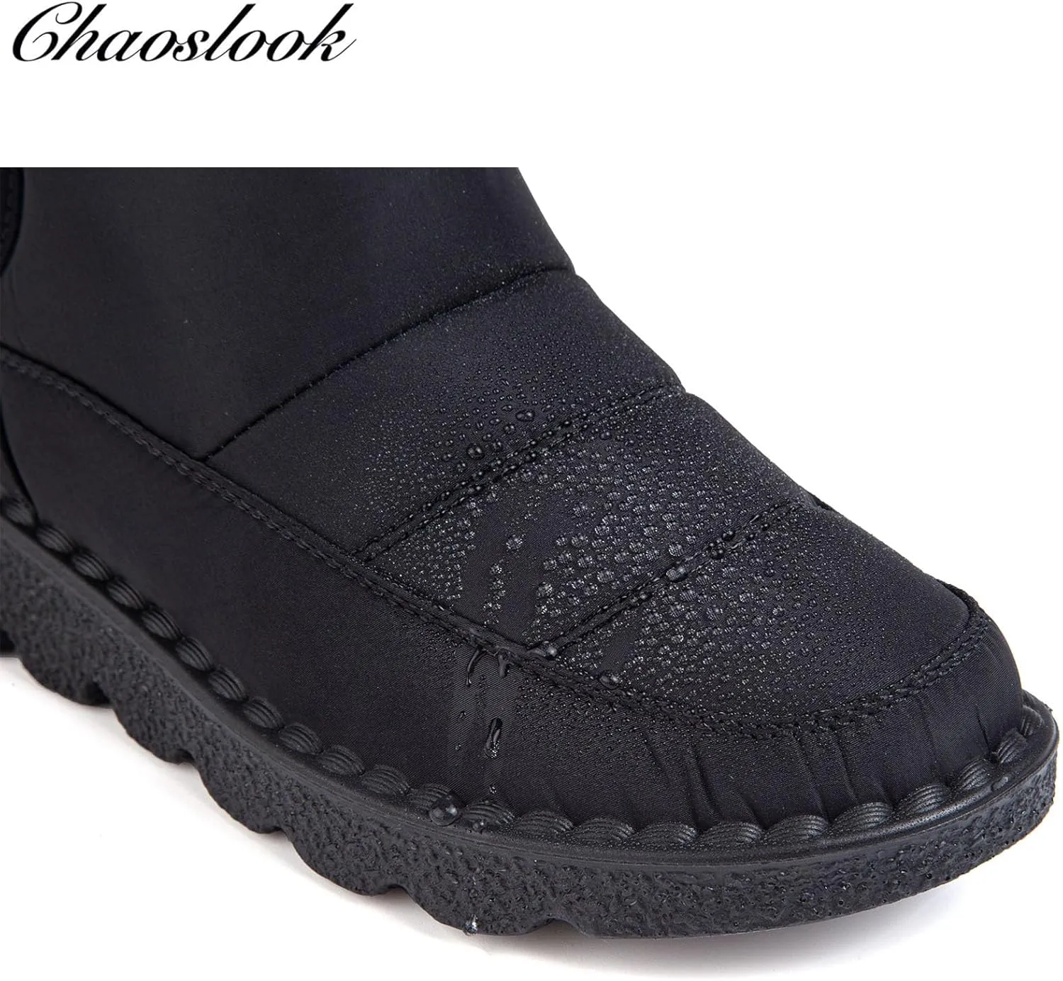 Womens Snow Boots with Zipper Waterproof Leather Fur Lined Winter Warm Boots for Women Comfortable Platform Fashion Ankle Booties