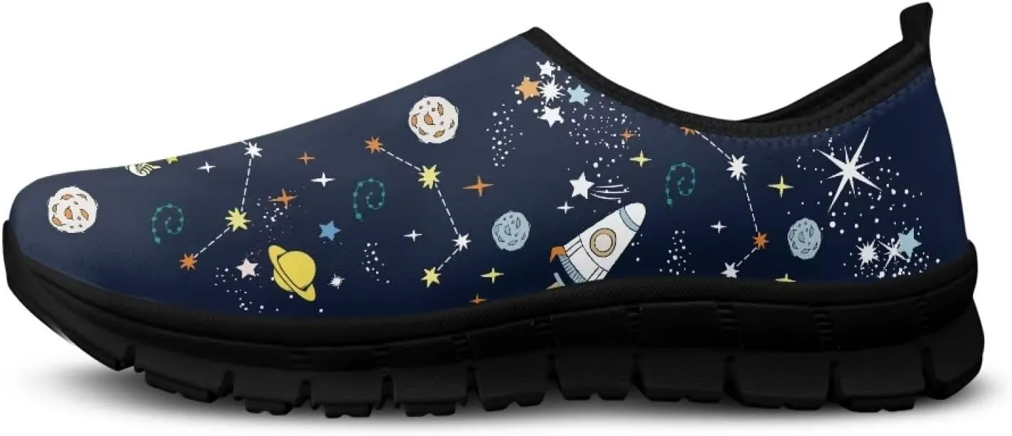 Women's Space Sneaker Casual Low Top Hiking Sneaker Flat Breathable Slip On Outdoor Soft Athletic Shoes for Womens