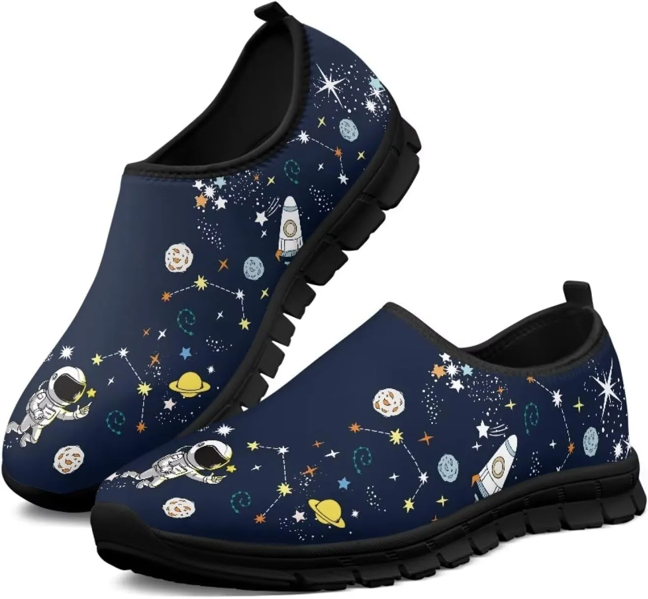 Women's Space Sneaker Casual Low Top Hiking Sneaker Flat Breathable Slip On Outdoor Soft Athletic Shoes for Womens