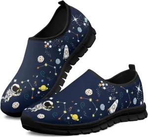 Women's Space Sneaker Casual Low Top Hiking Sneaker Flat Breathable Slip On Outdoor Soft Athletic Shoes for Womens