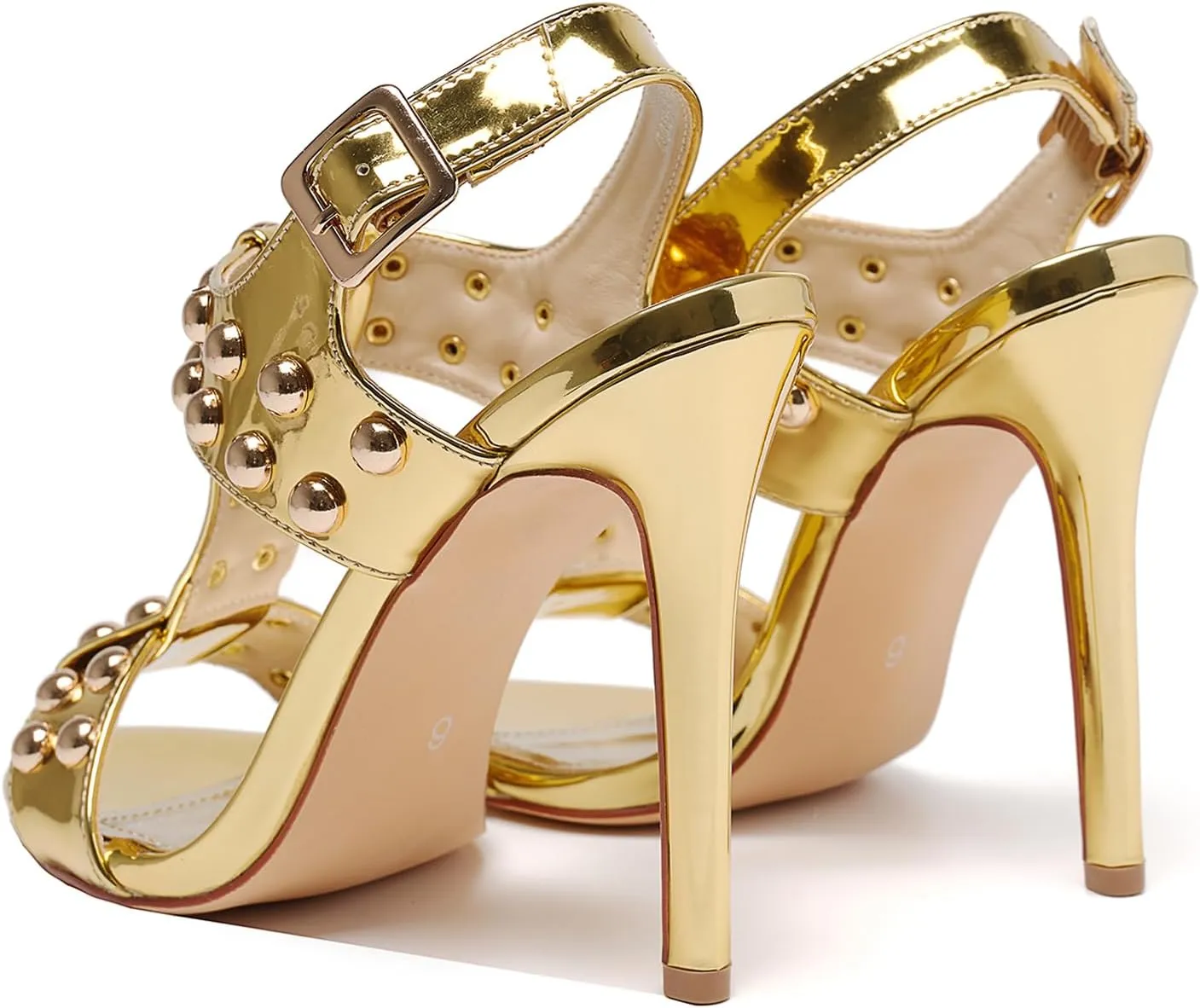 Womens Sparkly Beaded Open Toe Stiletto Sandals Ankle Strap Nightclub Party Wedding Shoes