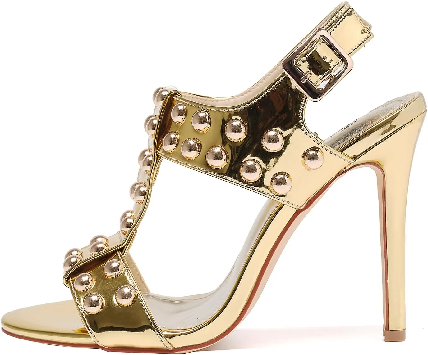 Womens Sparkly Beaded Open Toe Stiletto Sandals Ankle Strap Nightclub Party Wedding Shoes