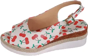 Womens Summer Sandals Ankle Strap Slingback Wedge Sandals Peep Toe Slip On Espadrille Platform Comfortable Dress Shoes