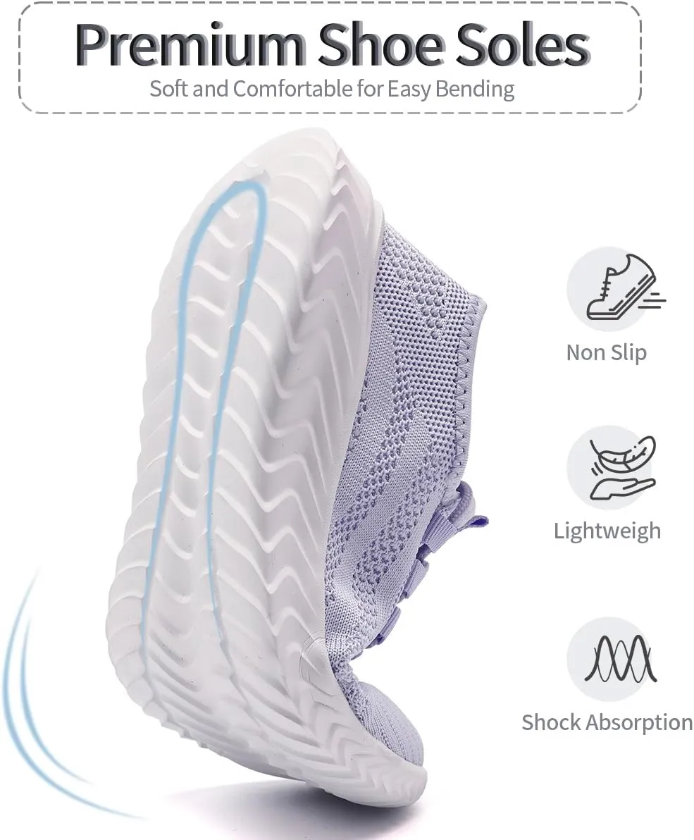 Womens Walking Shoes Casual Slip On Tennis Running Shoes Lightweight Breathable Non Slip Workout Athletic Gym Cross Training Sneakers