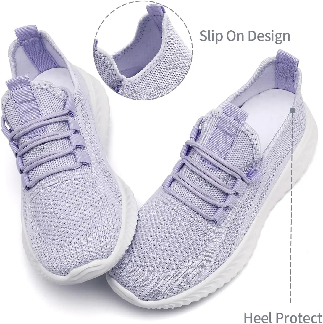 Womens Walking Shoes Casual Slip On Tennis Running Shoes Lightweight Breathable Non Slip Workout Athletic Gym Cross Training Sneakers