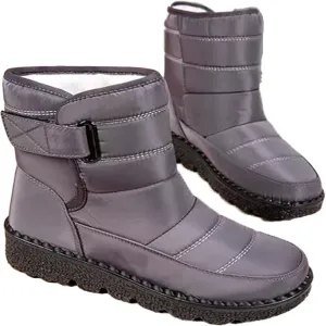 Womens Winter Fleece Snow Boots,Fur Lined Warm Ankle Boots Slip- On,Winter Waterproof Outdoor Booties