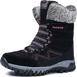 Women's Winter Snow Boots Waterproof Ankle booties Fur Lined Warm Ski Boots Outdoor Hiking Boots Lace Up Short Boots