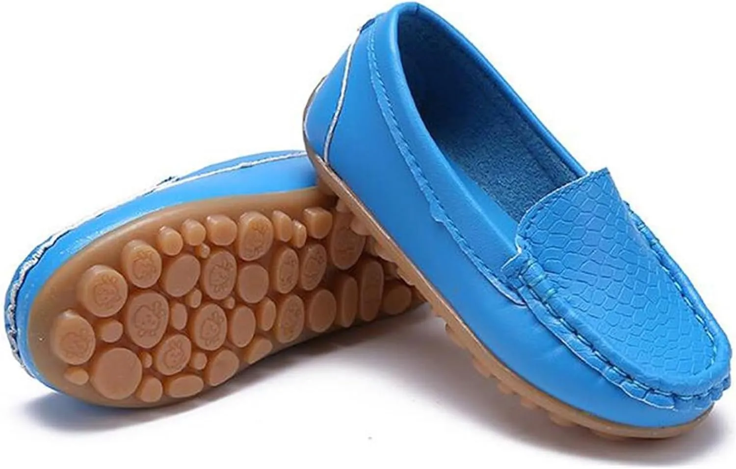 WUIWUIYU Boy's Girl's Slip-on Loafers Flats Oxford Shoes Solid Color Mocassins House Shoes