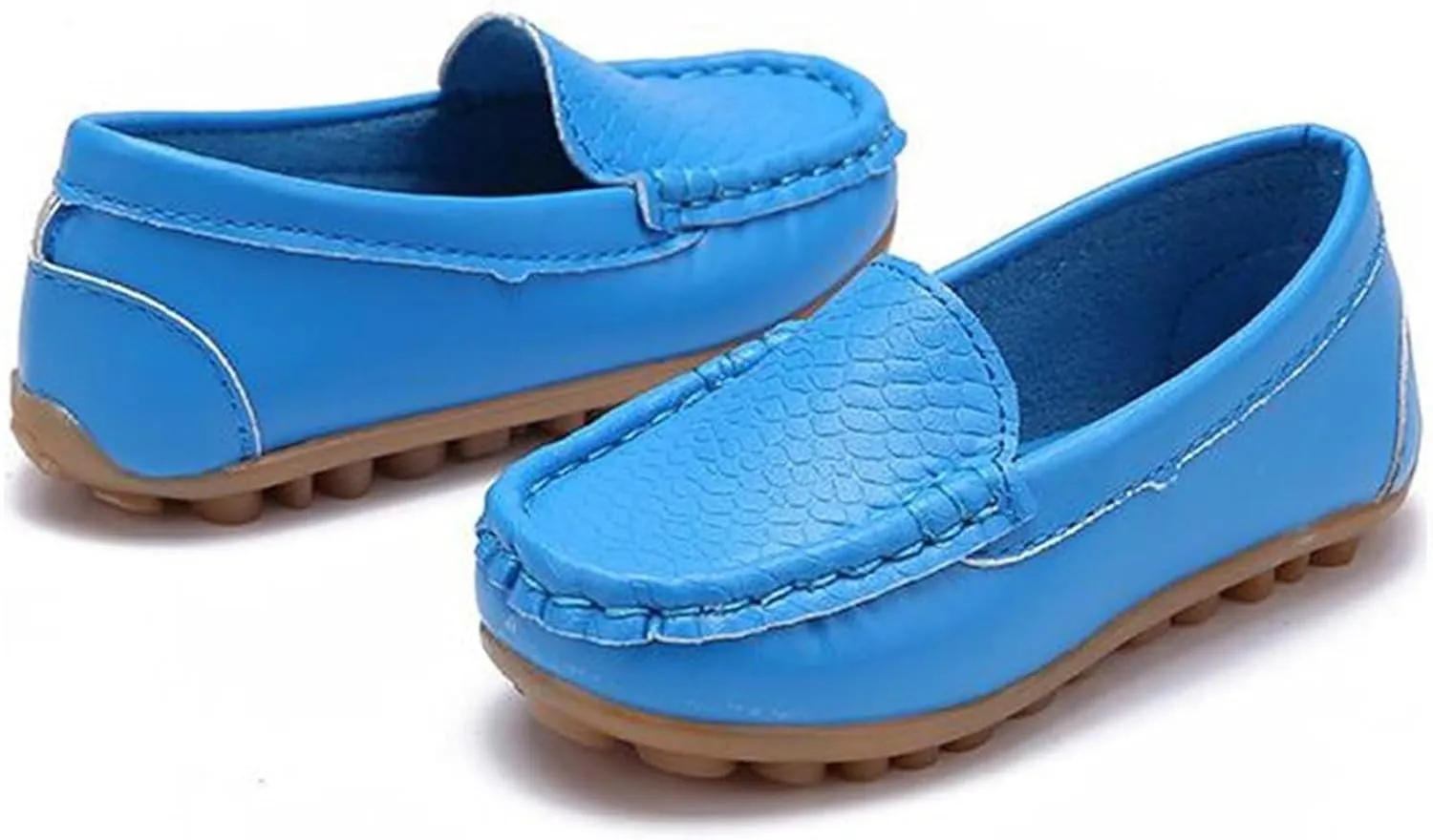 WUIWUIYU Boy's Girl's Slip-on Loafers Flats Oxford Shoes Solid Color Mocassins House Shoes