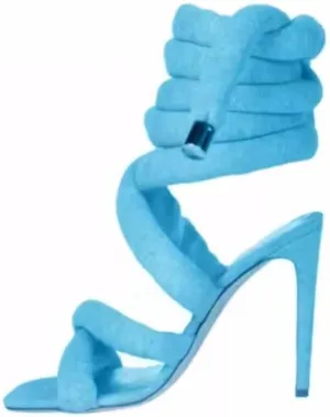 Yishaweiqi Strappy Sandals for Women Rope Lace up Gladiator Sandals Sexy Square Open Toe Stiletto High Heels Tie Up Heeled Sandals for Women