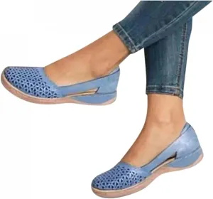 ZBYY Womens Cutout Sandals Summer Hollow Out Pumps Sandals Closed Toe Dress Wedge Sandals Breathable Walking Shoes