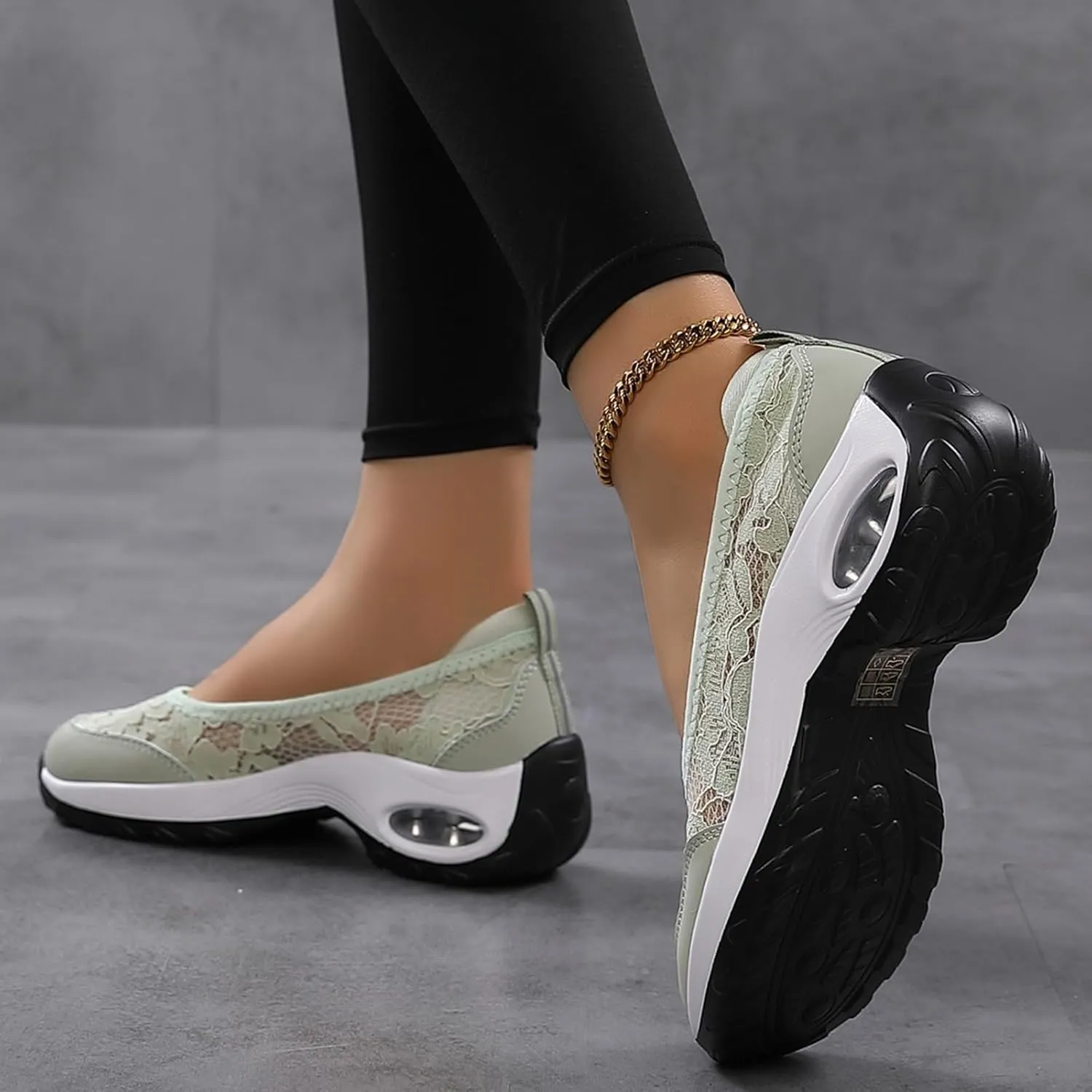 ZSpzx Women's Fashion Sneakers Orthopedic Backless Solid Color Running Platform Shoes Mesh Breathable Casual Arch Support Walking Wedge Shoe Jogging Tennis Sneaker Slip On Comfy Footwear