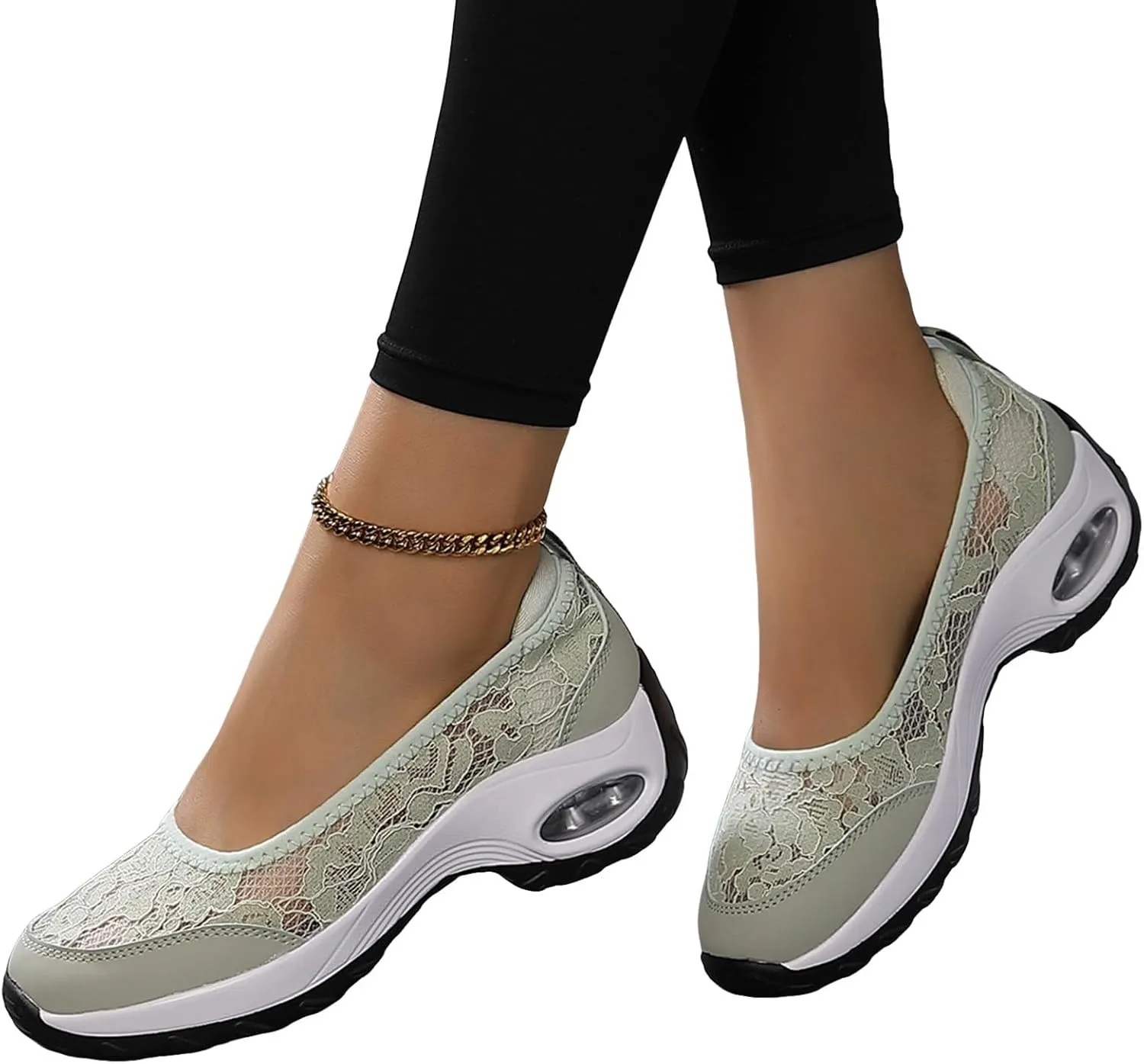 ZSpzx Women's Fashion Sneakers Orthopedic Backless Solid Color Running Platform Shoes Mesh Breathable Casual Arch Support Walking Wedge Shoe Jogging Tennis Sneaker Slip On Comfy Footwear