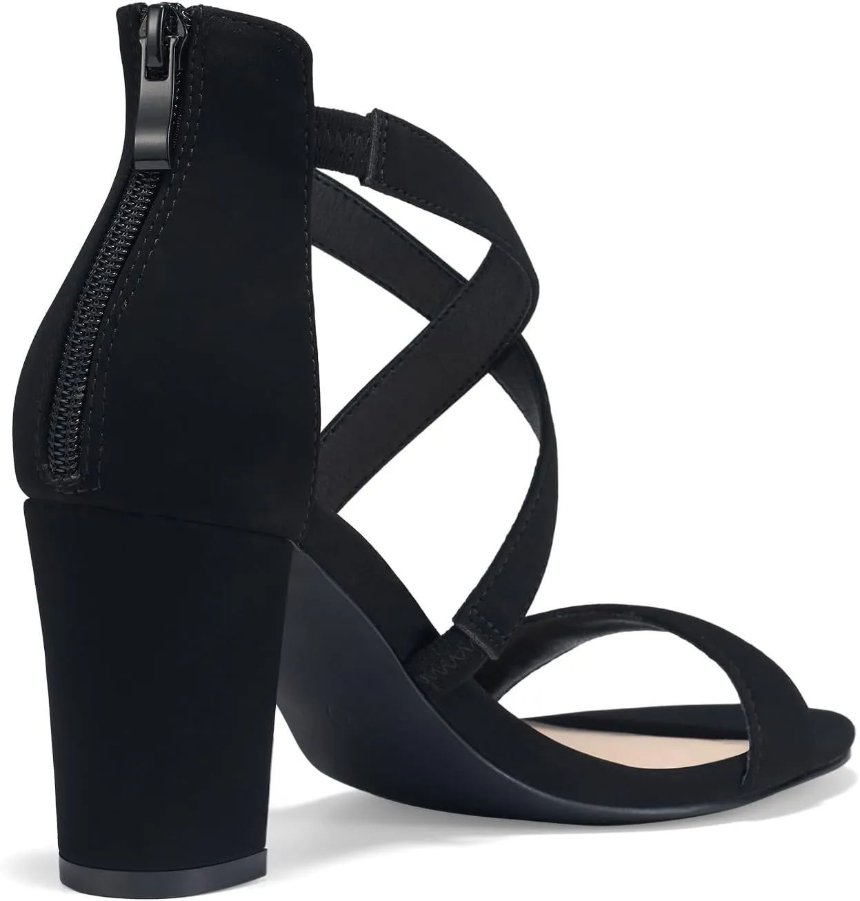 ZURIN Women's Strappy Block Heels Chunky High Heels Sandals Open Toe Ankle Strap Pumps Dress Shoes for Wedding Bridal Evening Party Prom