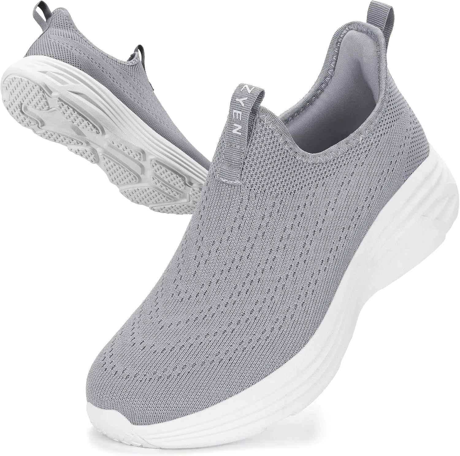 ZYEN Mens Walking Shoes Hands Free Non Slip Athletic Sneakers Lightweight Breathable Laceless Comfortable Tennis Sneakers Casual Travel Gym Work Shoe